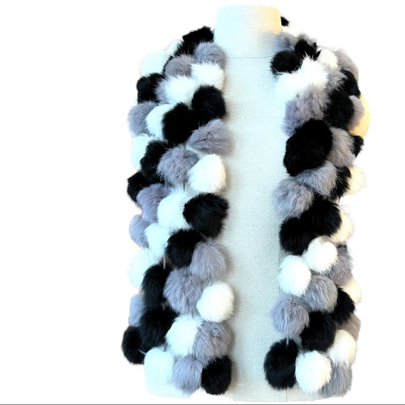 NWT | REAL Rabbit Fur Scarf | One Size - Picture 2 of 4